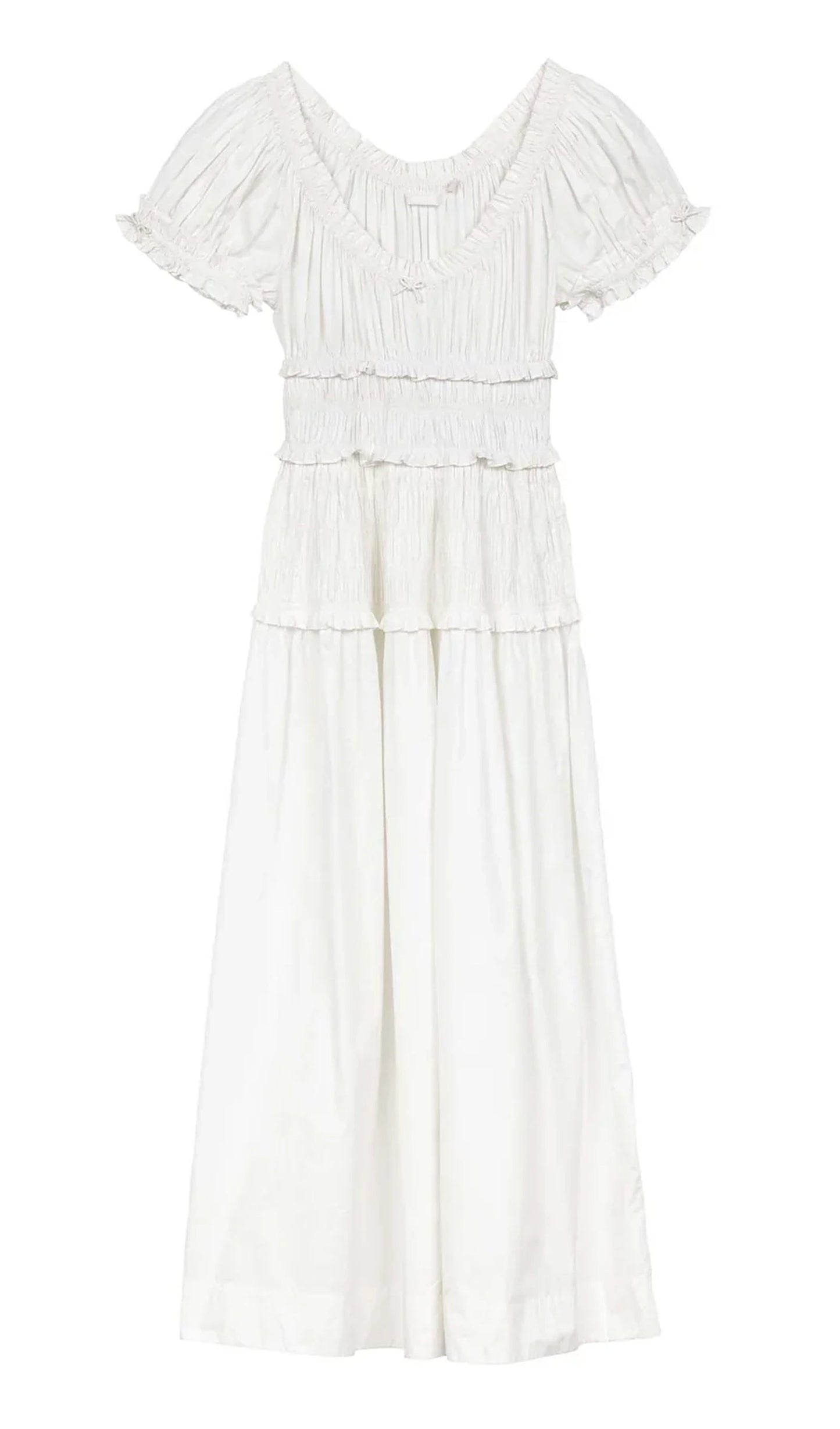 Fırfırlı Fit ve Flare Midi Elbise