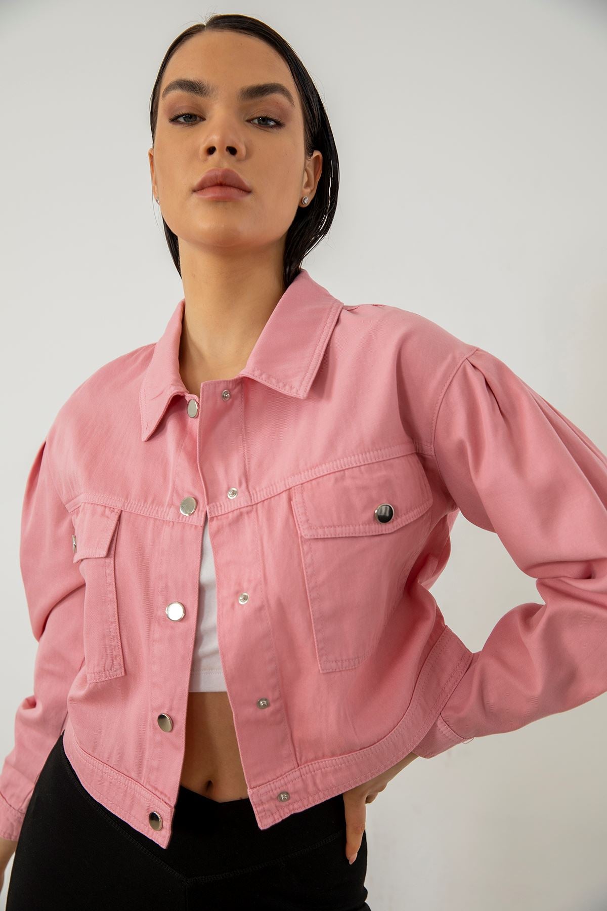 Clementine Cepli Kot Ceket-Pembe