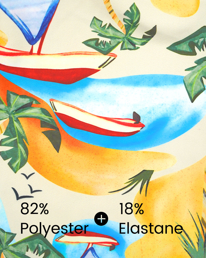 Tersinir Çiçekli Kravat Askılı Tek Parça Mayo