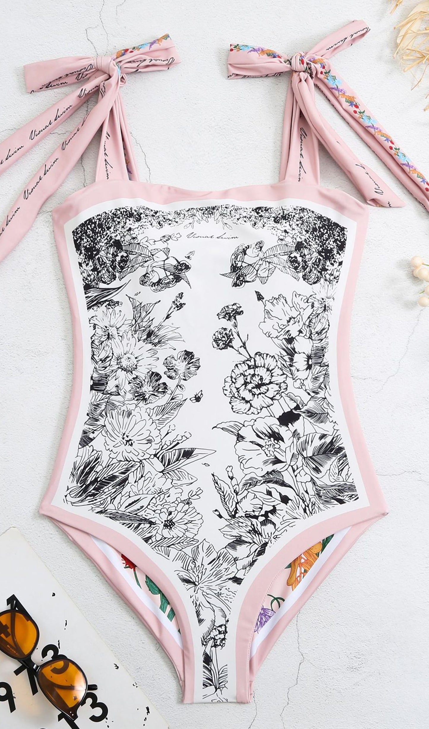 Tersinir Çiçekli Tek Parça Mayo