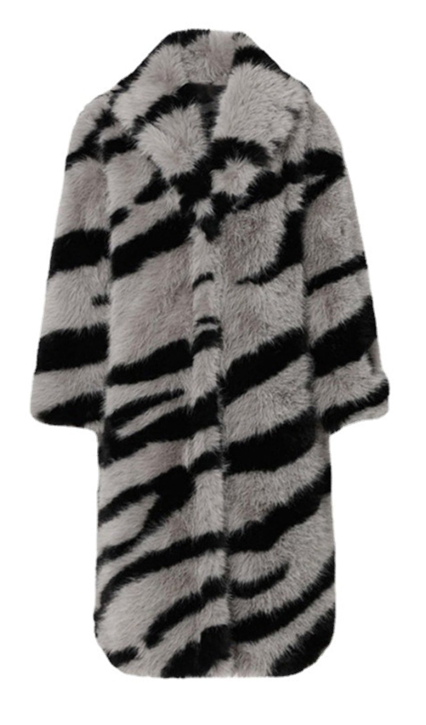 Suni Kürk Zebra Desenli Kaban