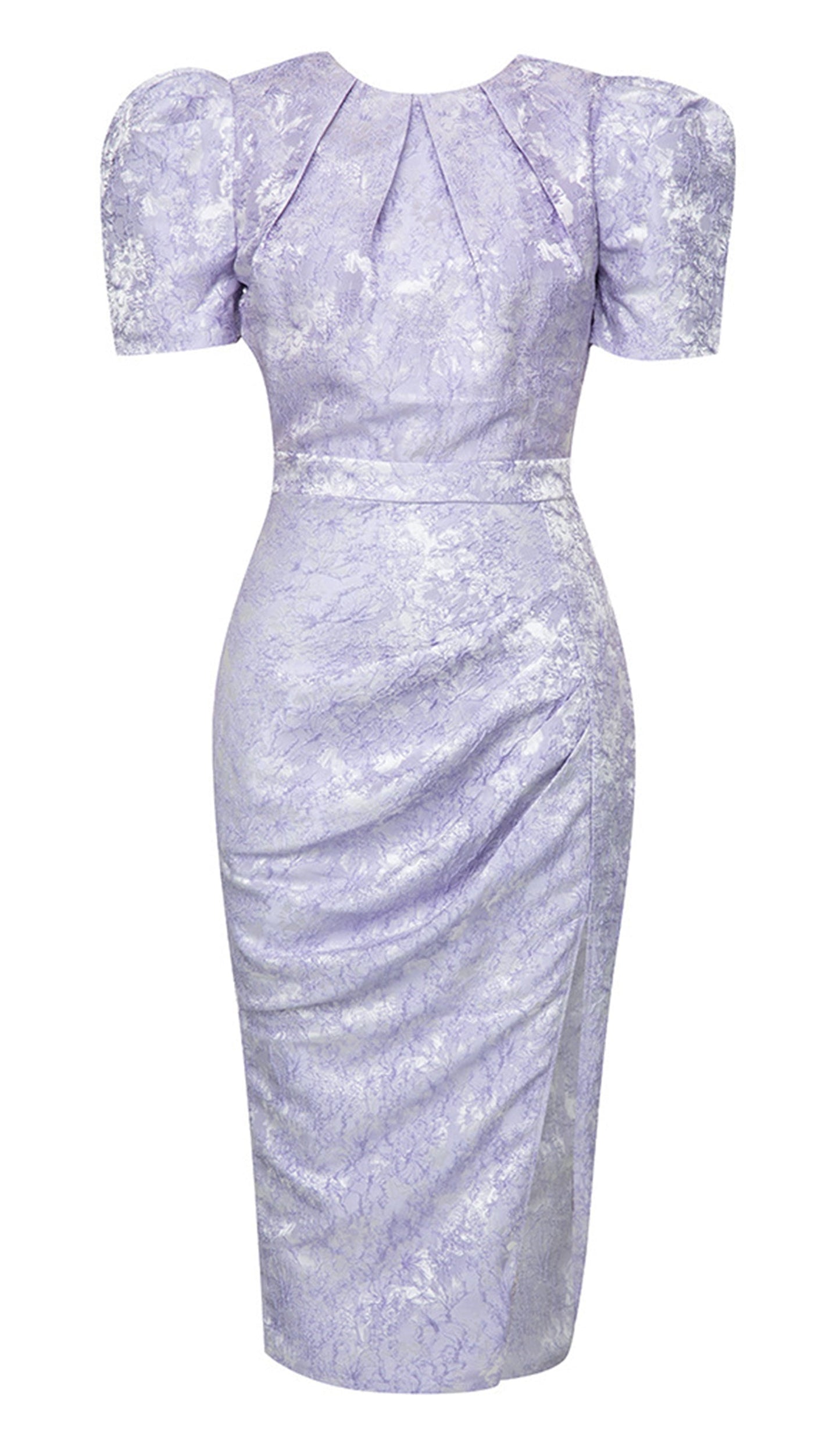 Yırtmaçlı Bodycon Pileli Balo Midi Elbise