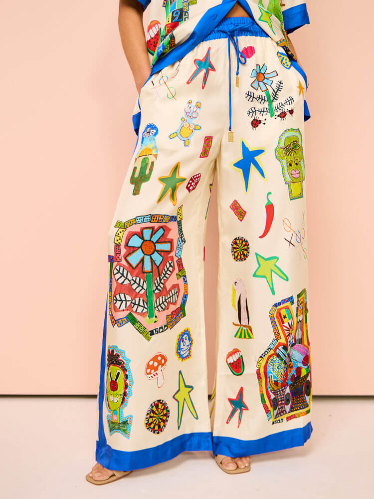 Tatil Günlük Geniş Paça Pantolon Takımı