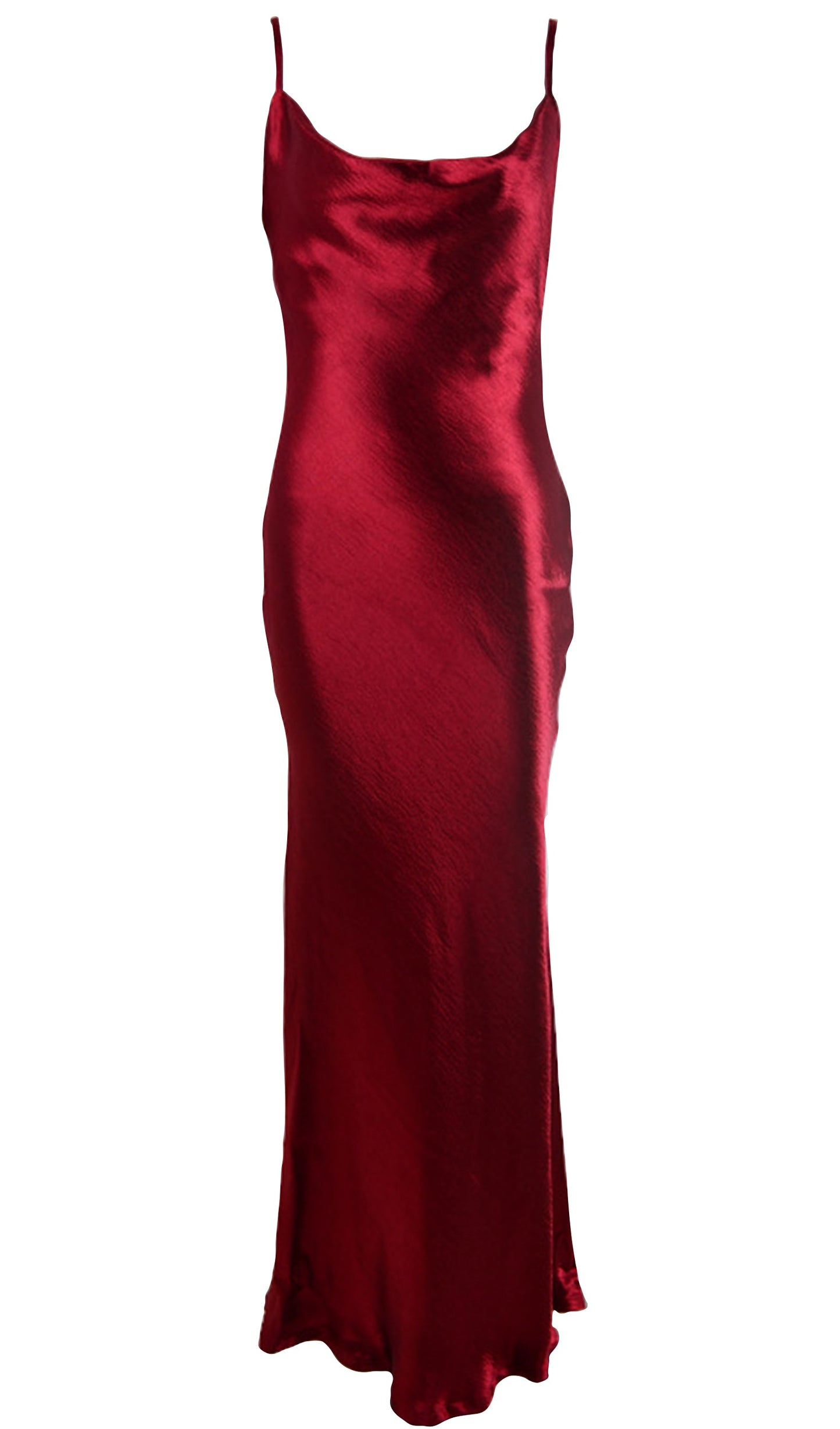 Saten Büzgülü Yaka Sırtı Açık Slip Elbise