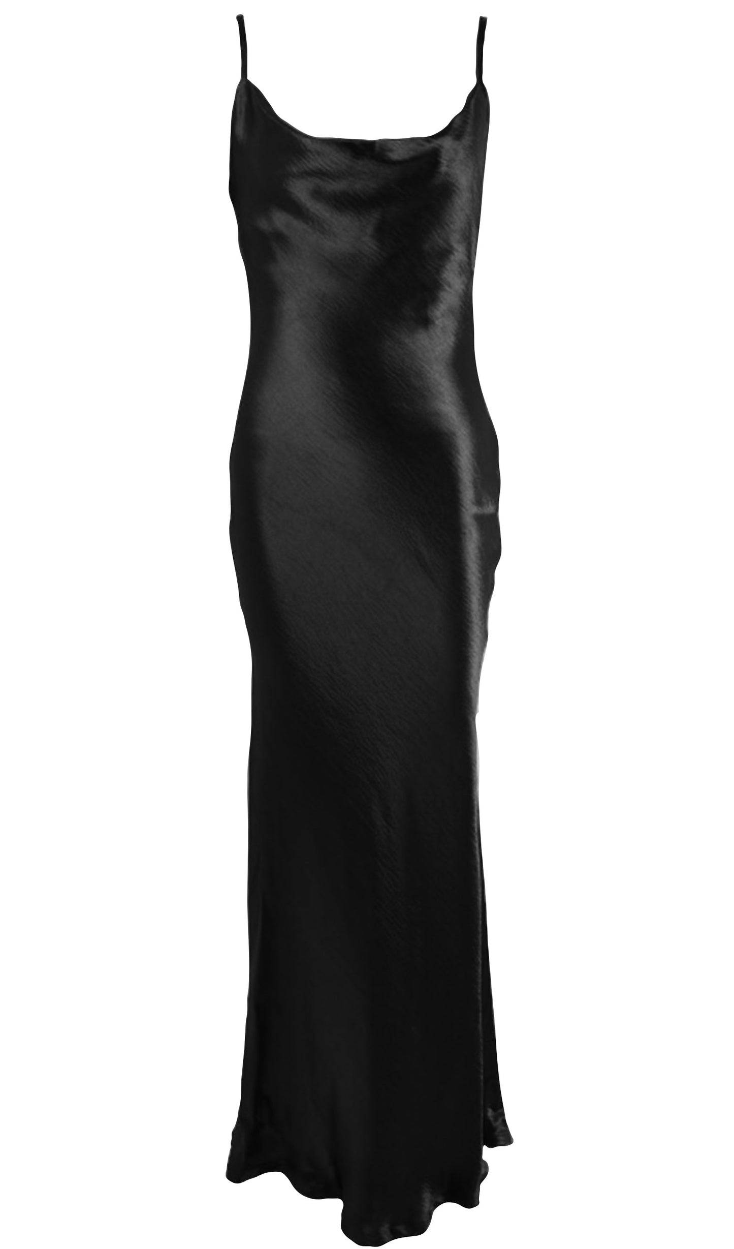 Saten Büzgülü Yaka Sırtı Açık Slip Elbise