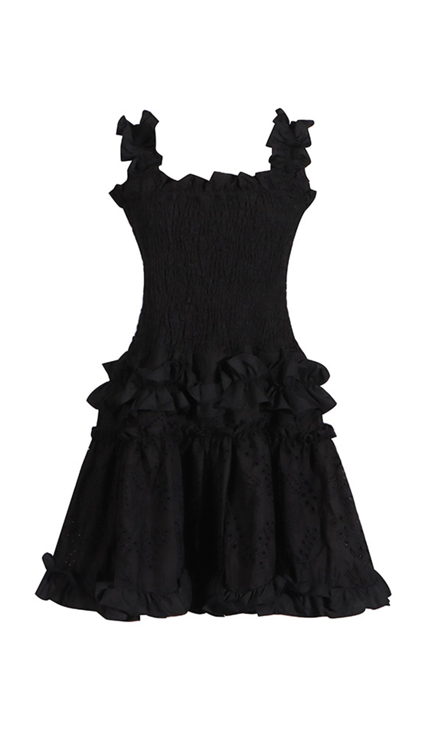 Fırfırlı Slip Mini Elbise Pamuk