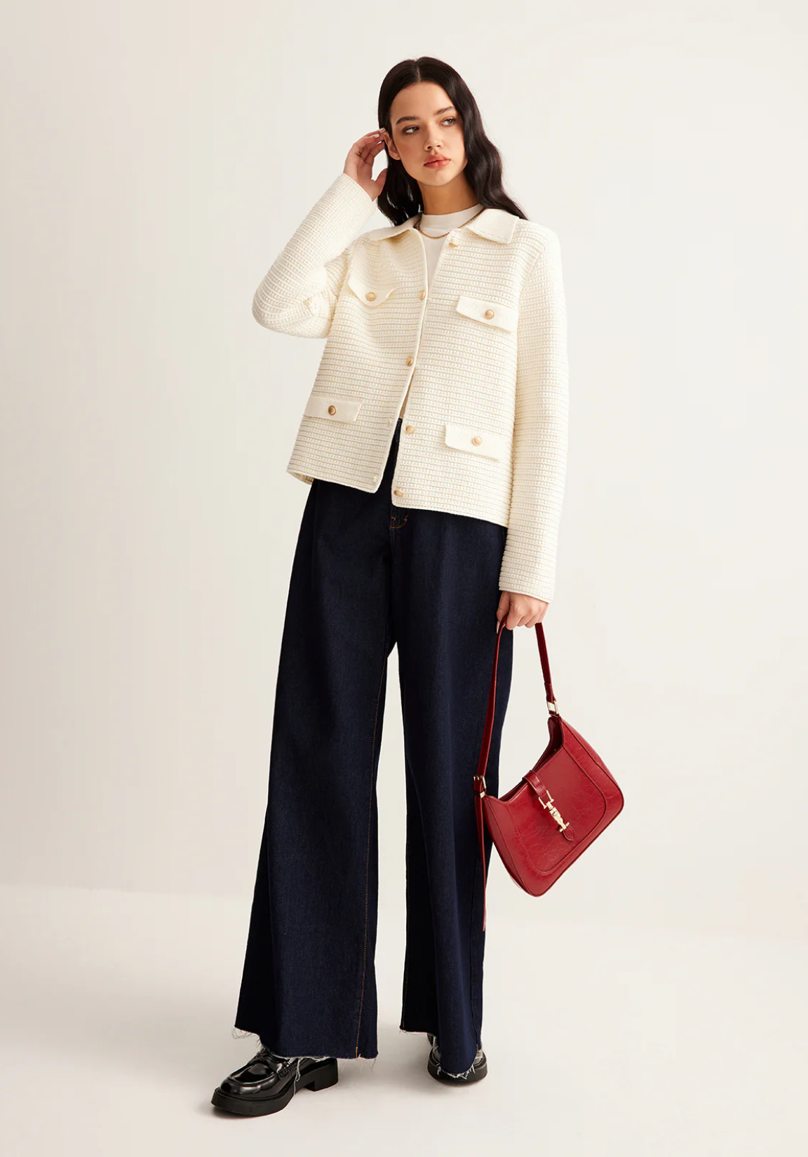 Florencja, dzianinowy kardigan zapinany na guziki