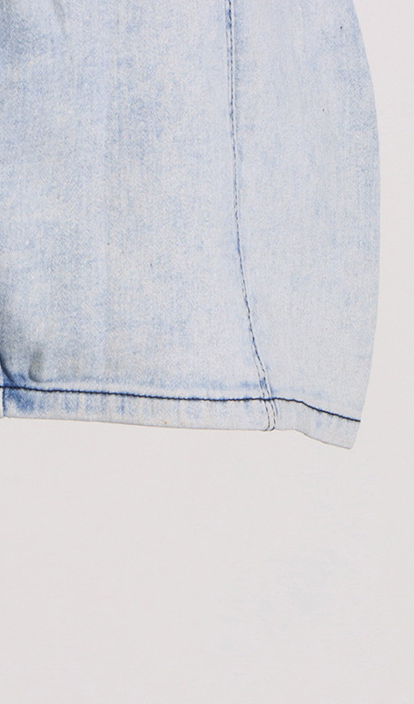 Çiçekli Omuzları Açık Denim Mini Elbise
