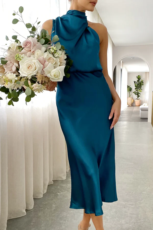 Esther Maxi Elbise - Deniz Mavisi