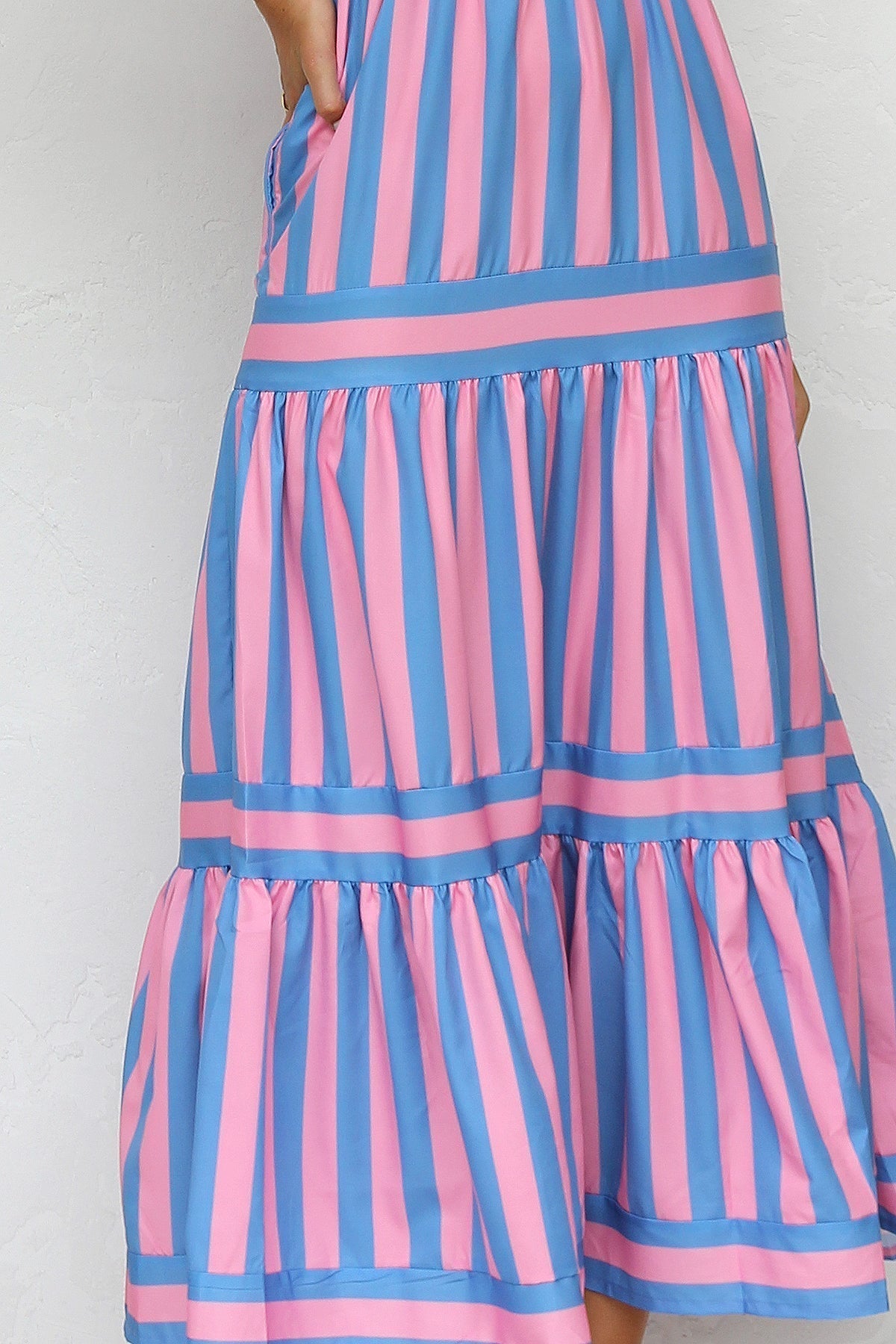 Laina Maxi Elbise Pembe/Mavi