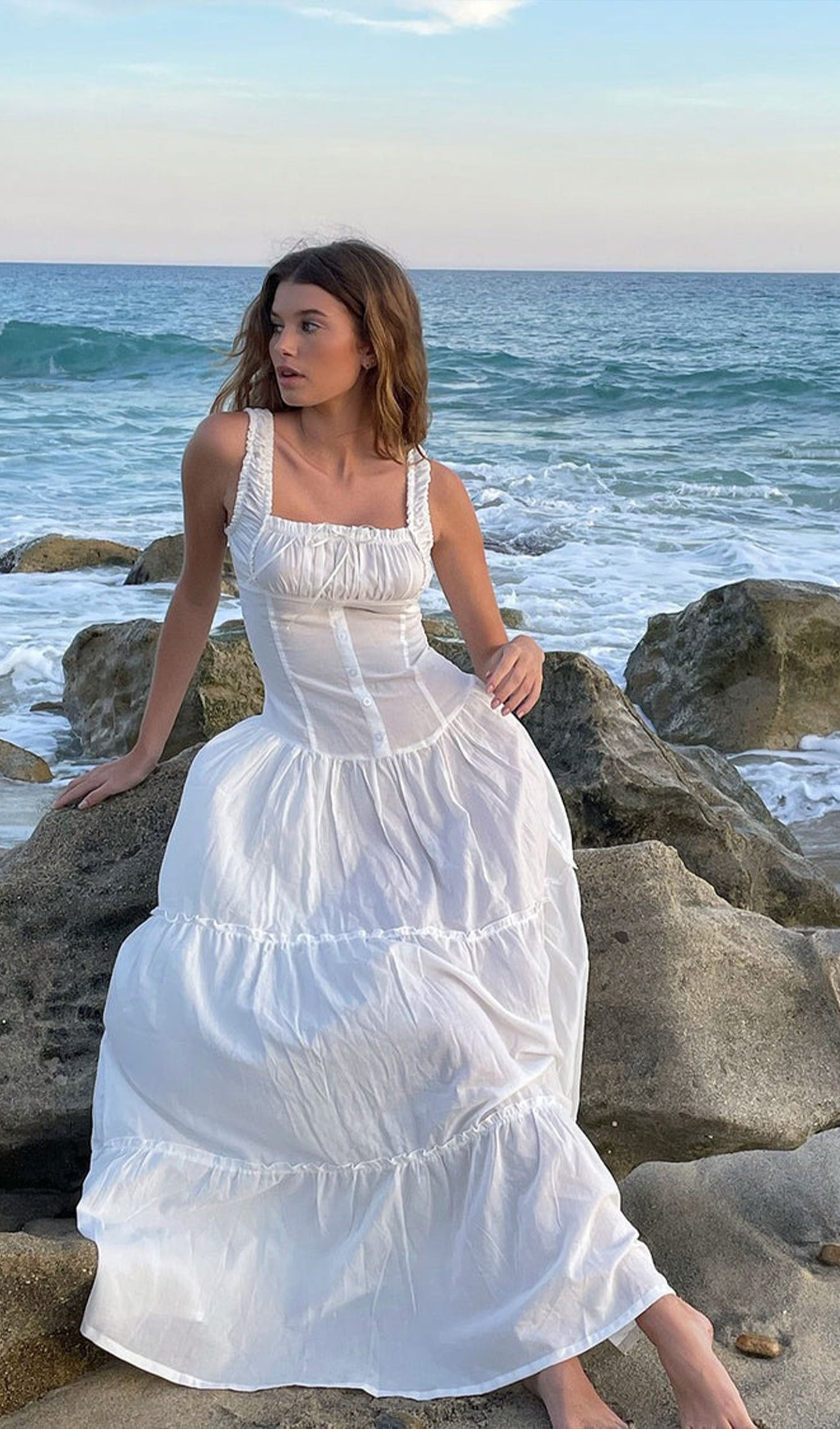 Fırfırlı Maksi Slip Elbise