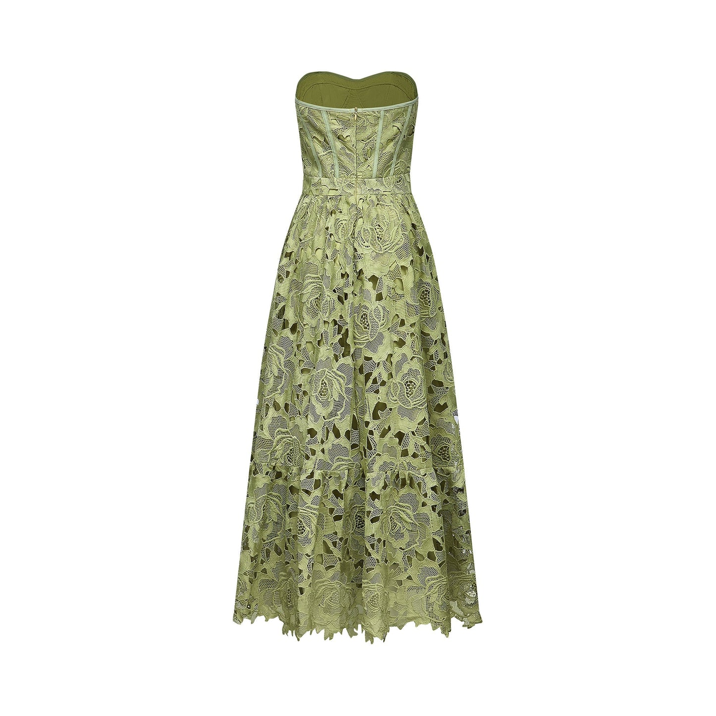 Inès Dantel Cut-Out Midi Elbise