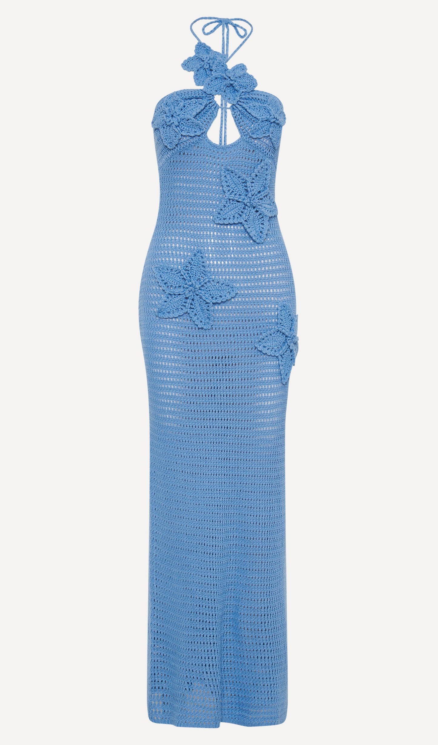 Çiçekli Kroşe Mavi Pareo