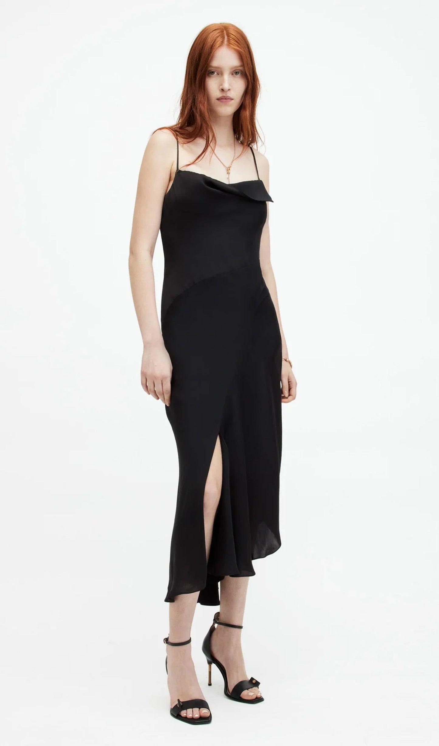 Biye Kesimli Slip Midi Elbise