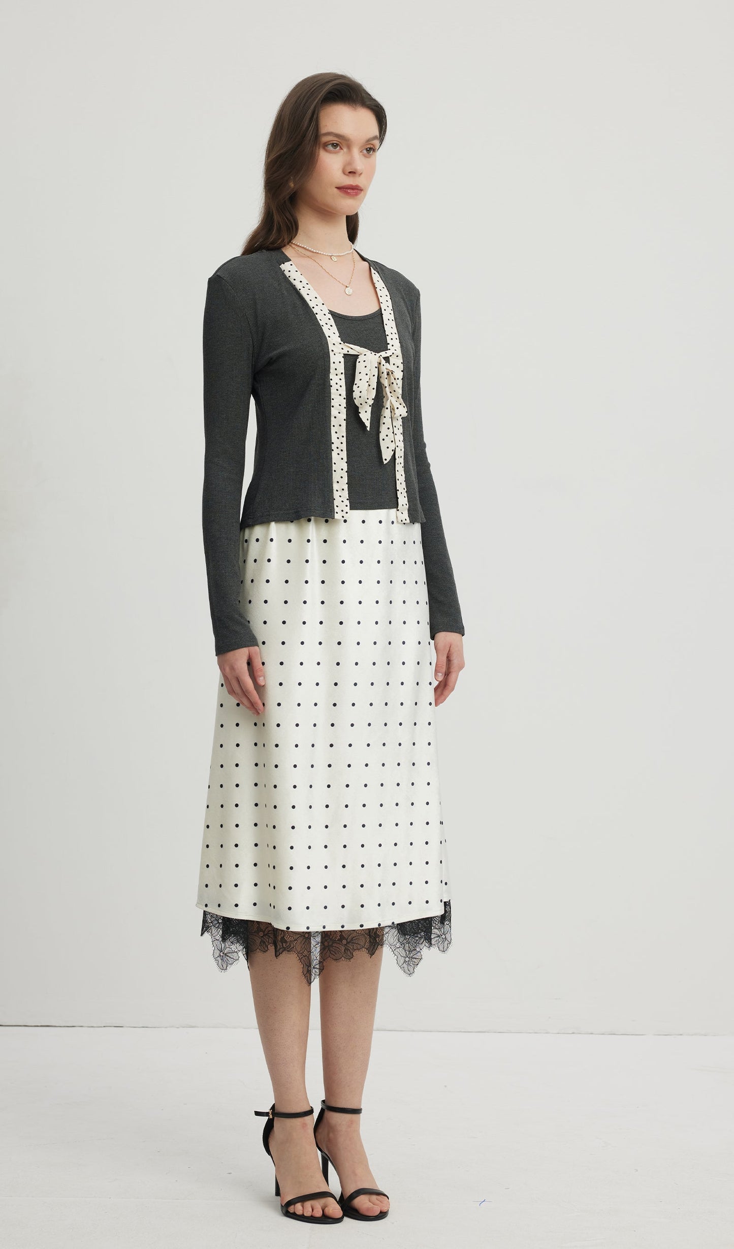 Puantiyeli Midi Etek