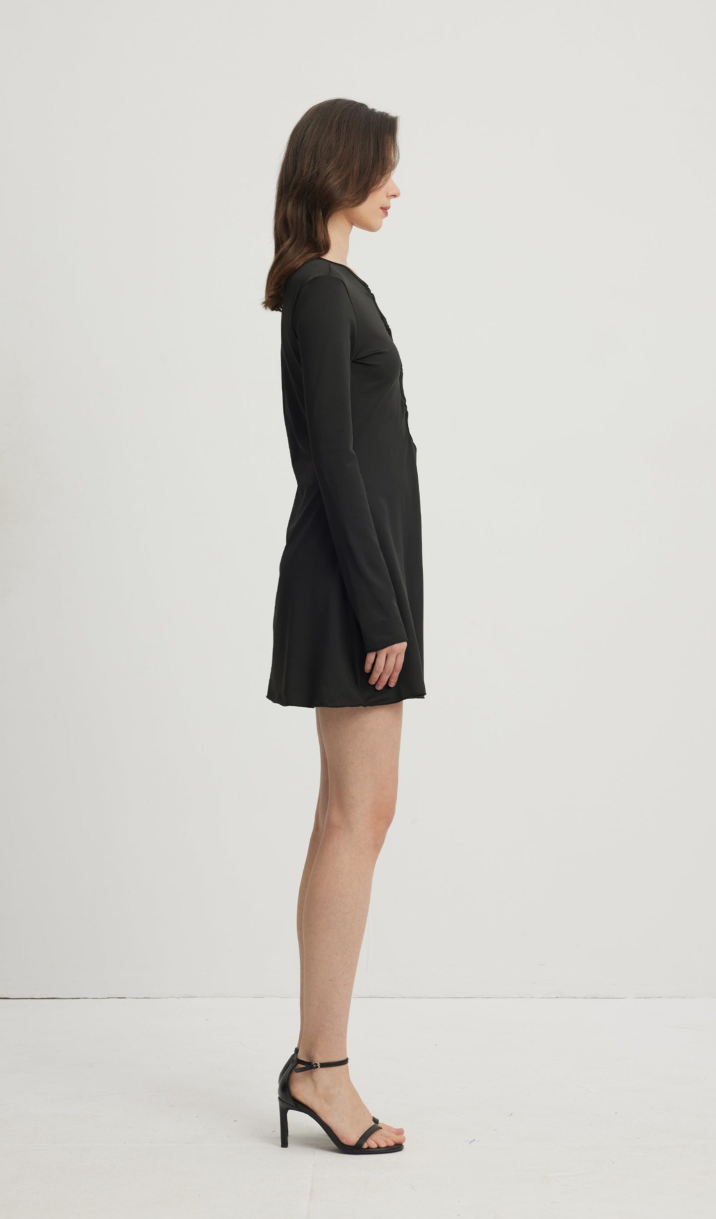 Hollow Out Mini Elbise Siyah