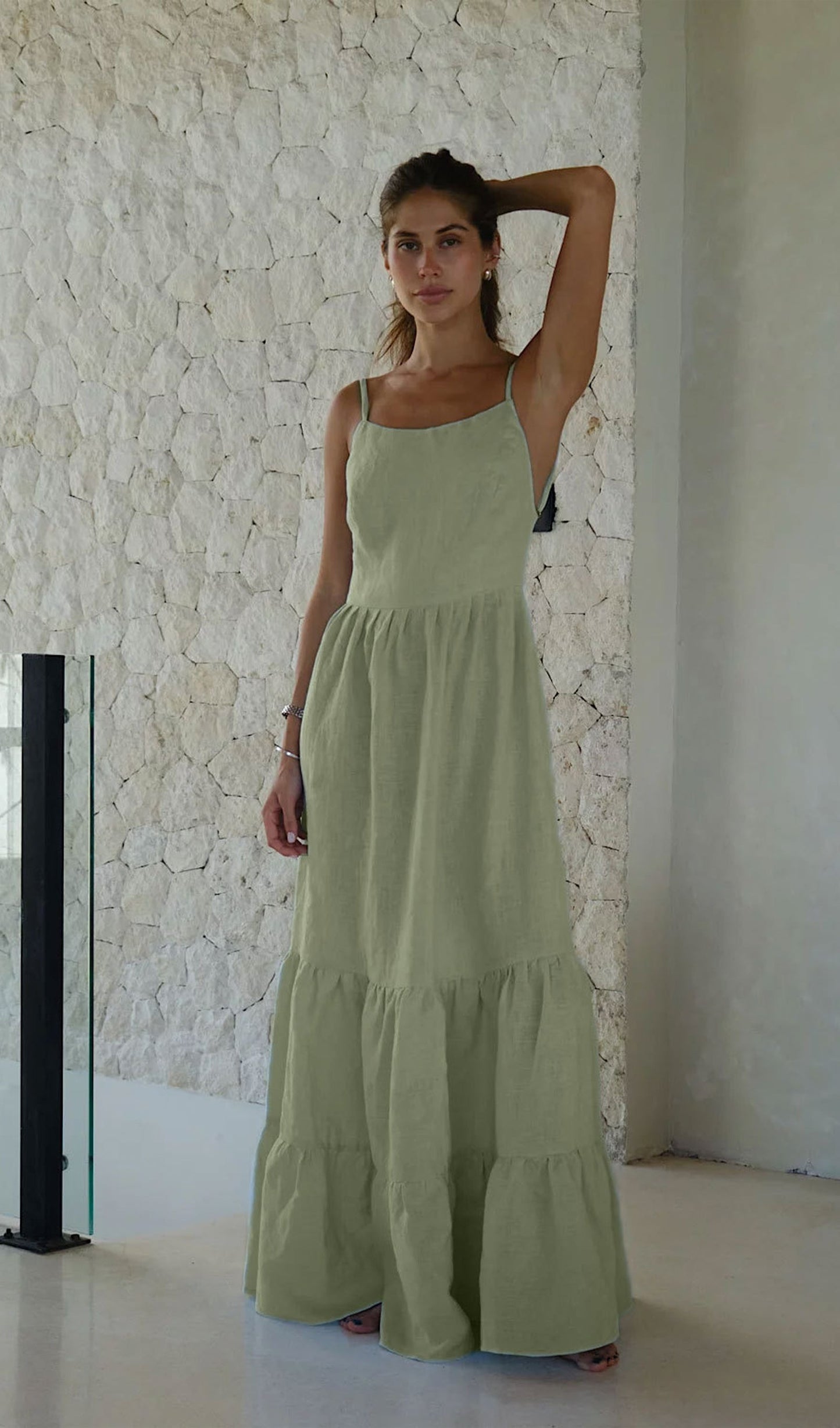 Oralie Solid Maksi Elbise