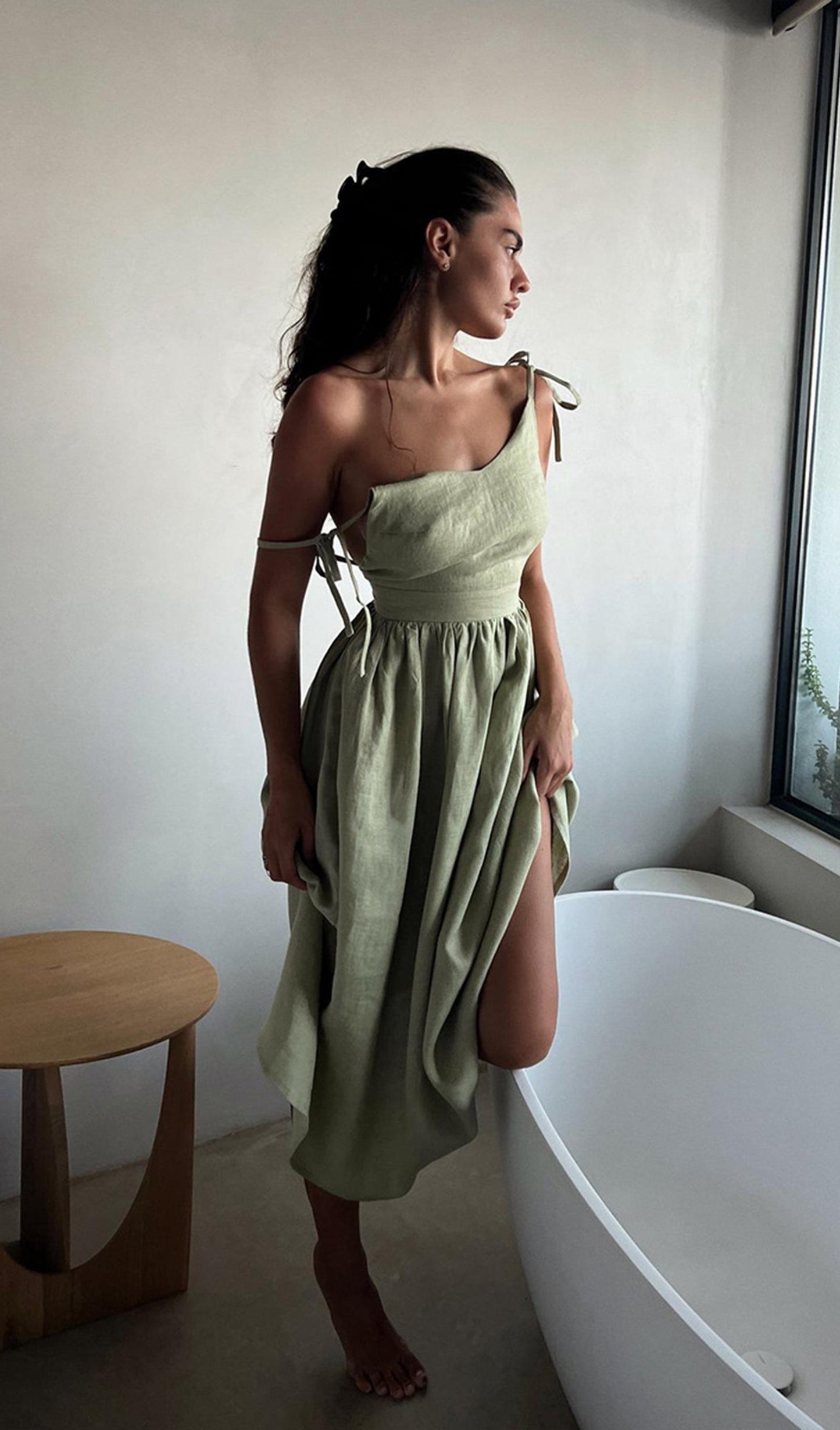 Bella Pamuklu A-Line Midi Elbise