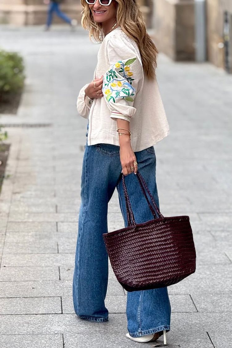 İşlemeli Boho Ceket