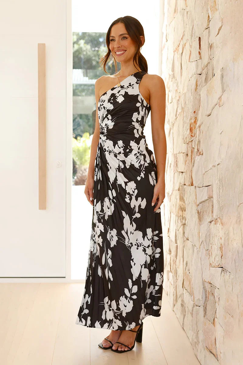 LakenMaxi Elbise - Siyah/Beyaz