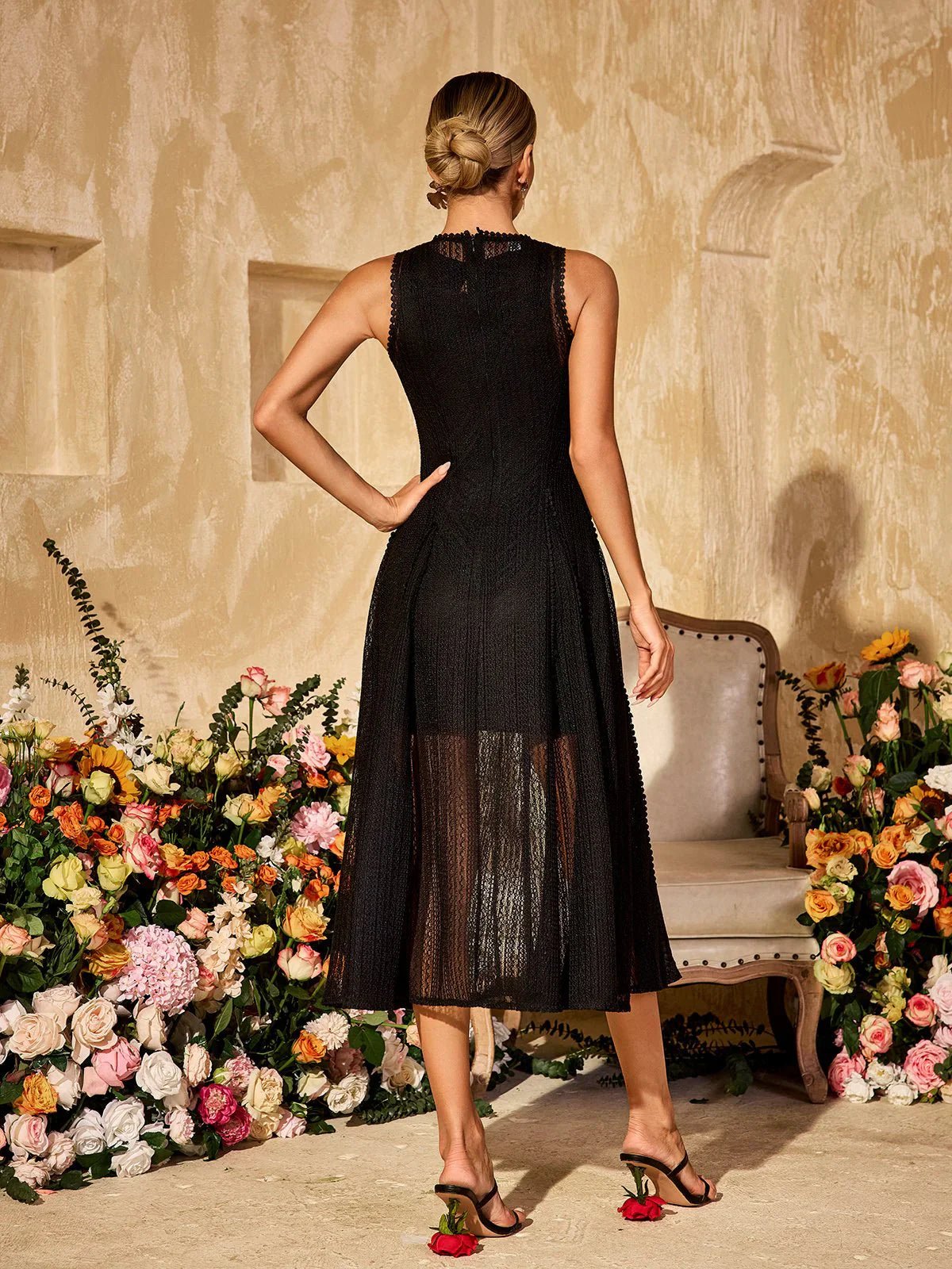 Eclat Noir Midi Elbise