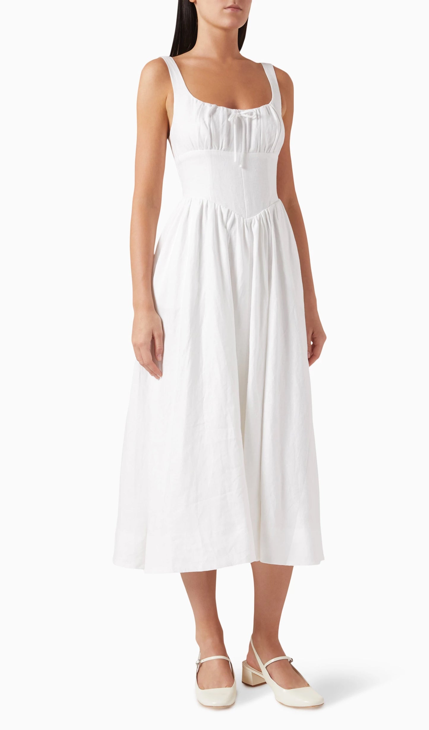 Seksi Keten Midi Slip Elbise