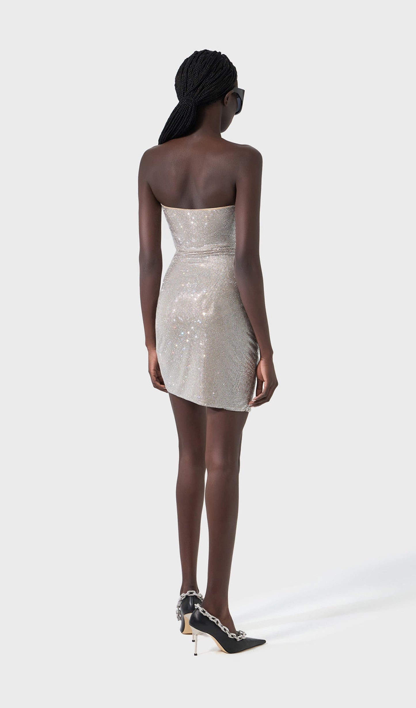 Kristal Süslemeli Mini Elbise