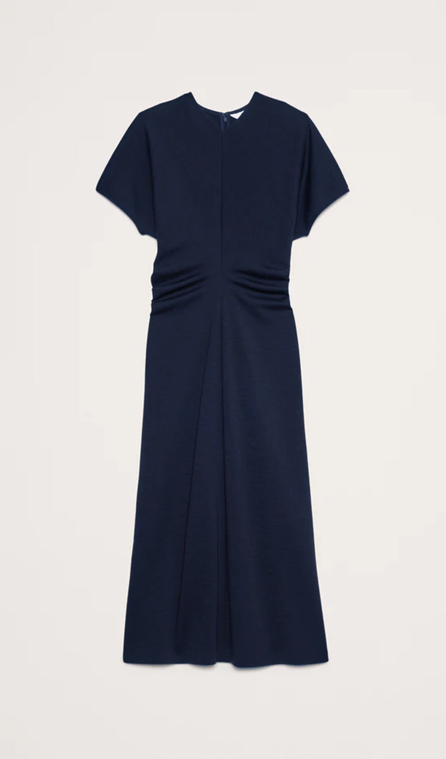 Mavi Yün Karışımlı Scuba Midi Elbise