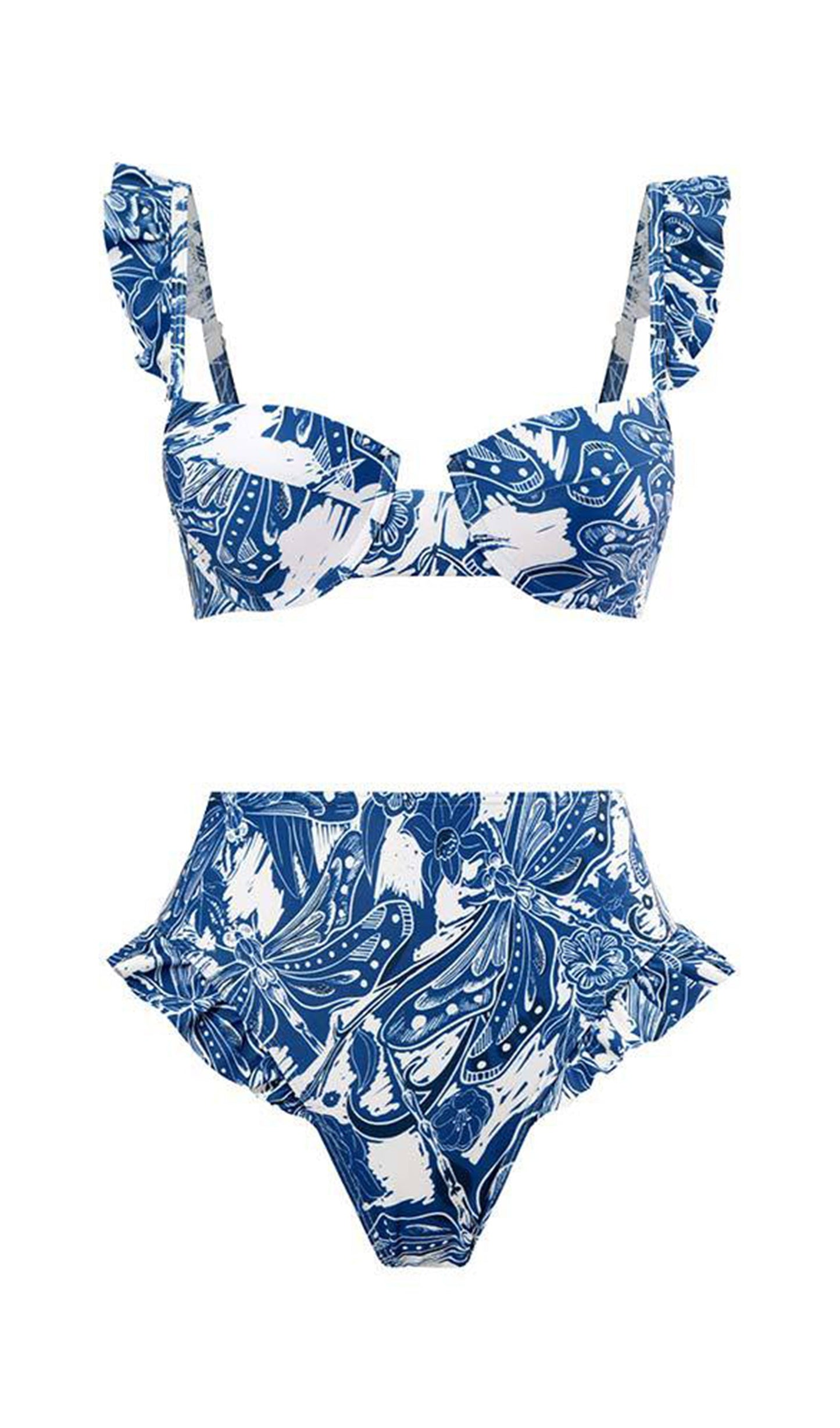 Çiçekli Bikini Mayo-Pareo Takımı