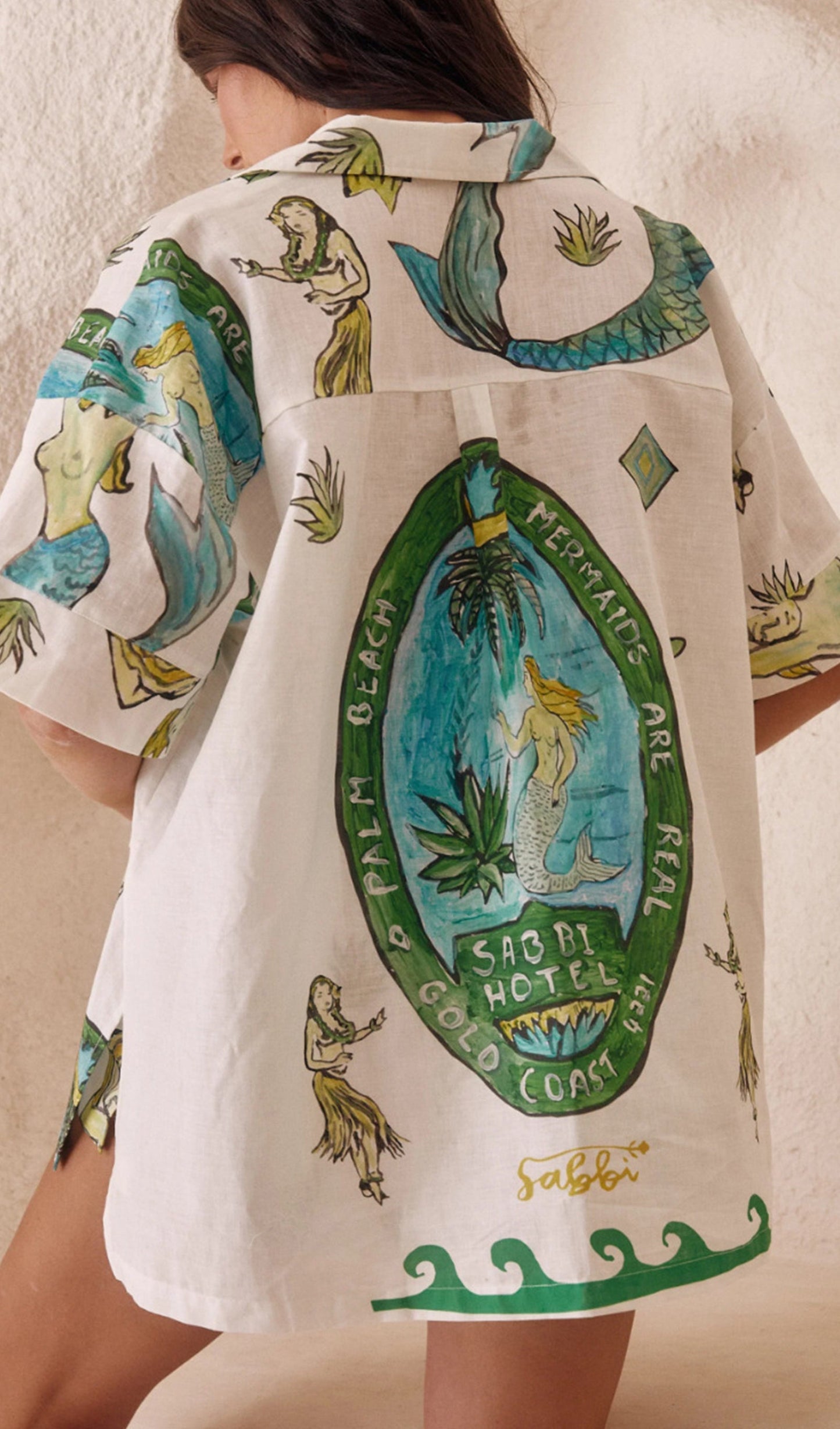 Deniz Kızı Çiçekli İki Parçalı Kısa Set