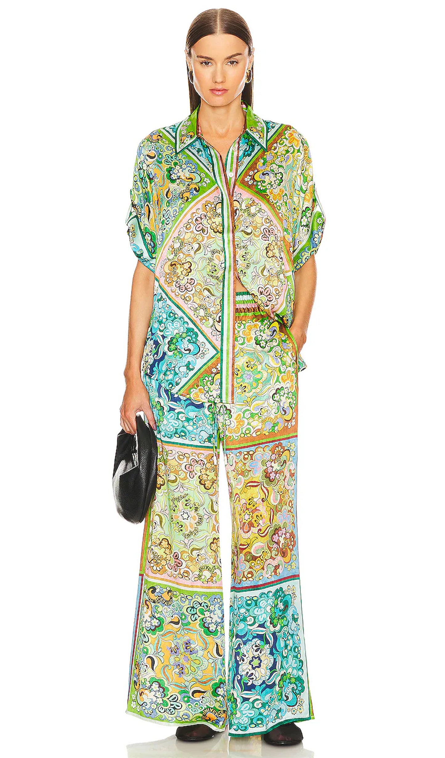 Çiçekli İki Parça Kıyafet Gömlek ve Pantolon Takımı