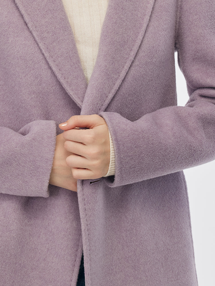 Yün Çift Yüzlü Slim 100% Fit Kadın Palto