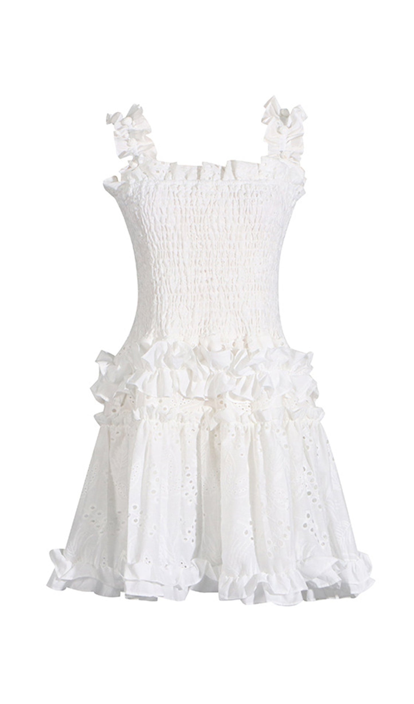 Fırfırlı Slip Mini Elbise Pamuk