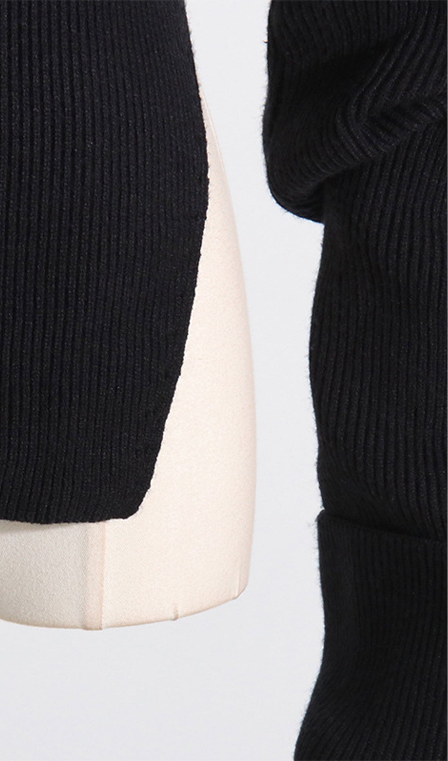 Kapalı Omuz İnce Solid Kazak Üst