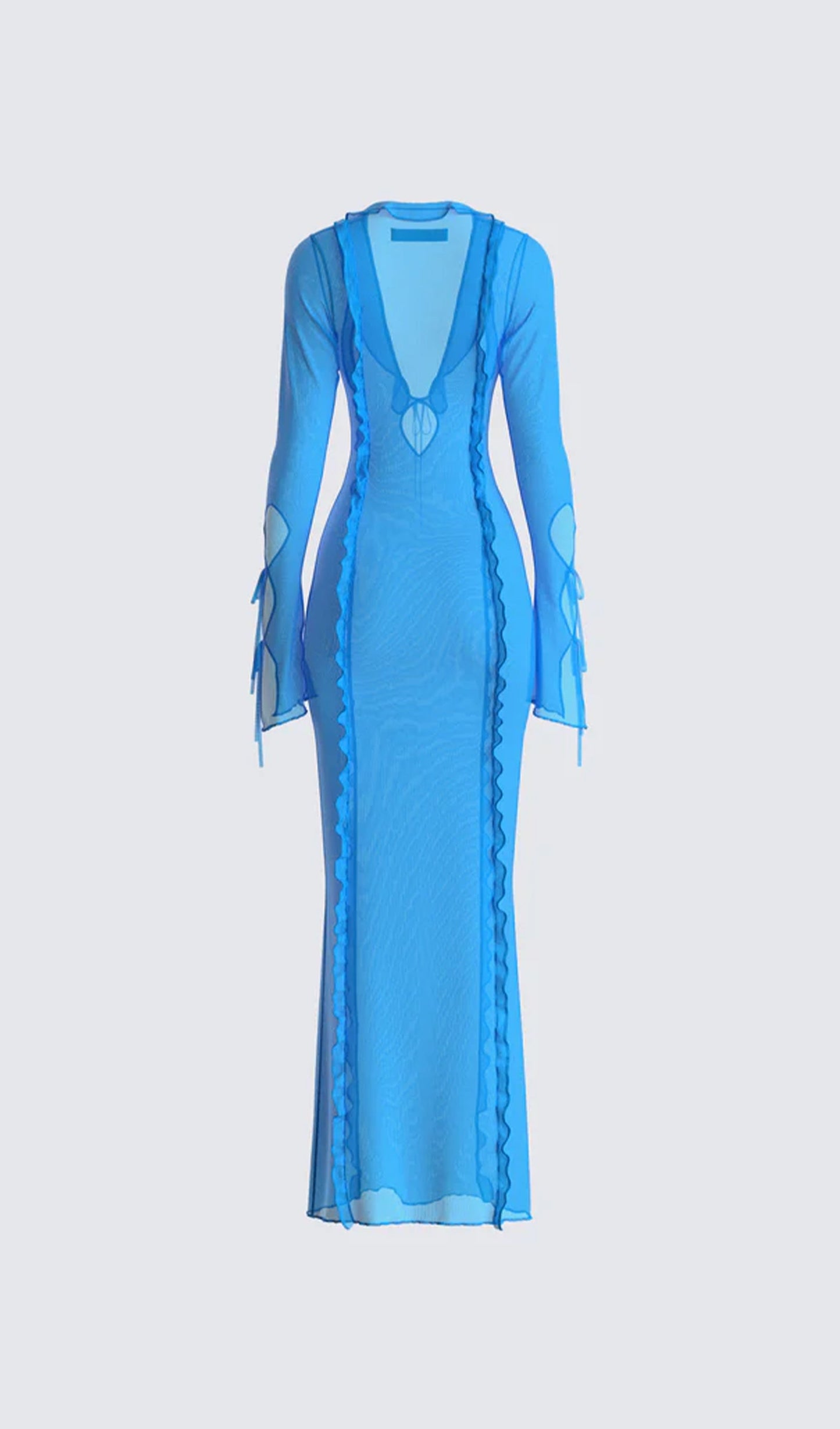 Florence Mavi Fırfırlı Maksİ Pareo