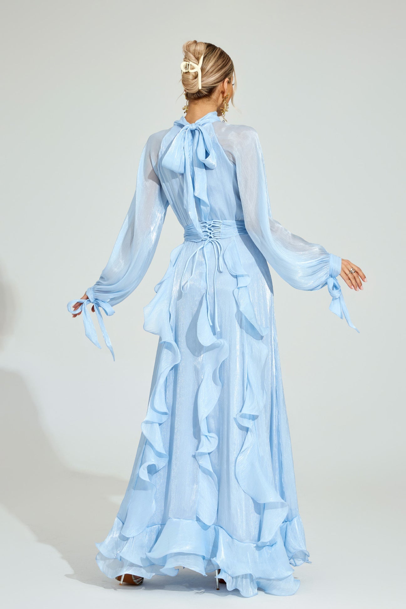 Céleste Fırfırlı Maxi Elbise