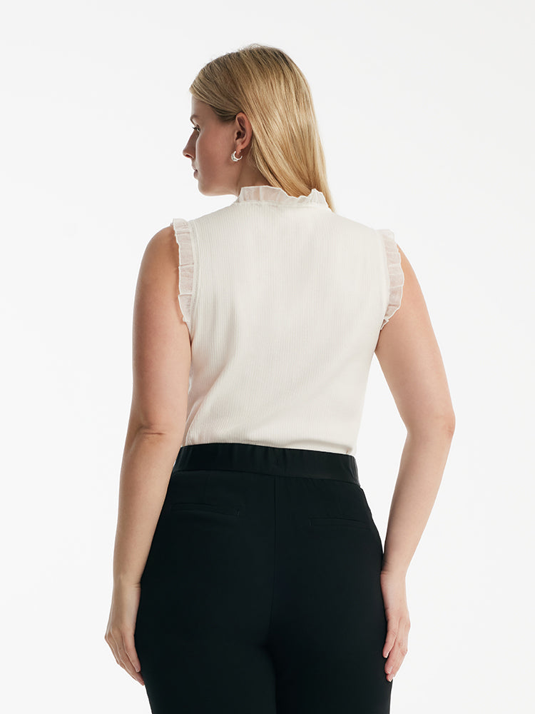 Tencel ve Yün Dantel Fırfırlı Kadın Üst