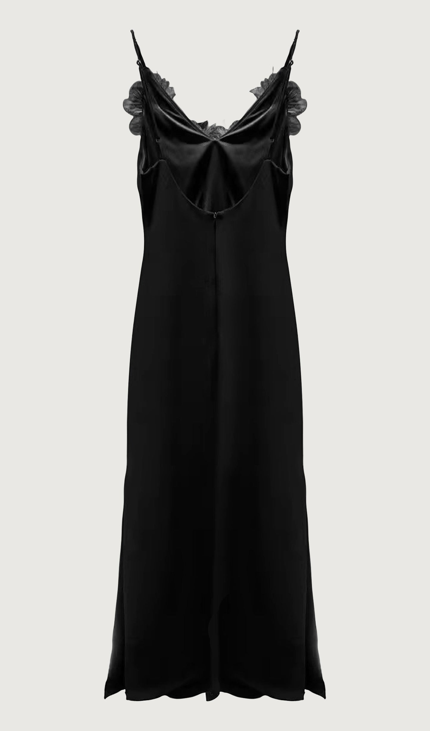 Tüy Süslemeli Slip Midi Elbise