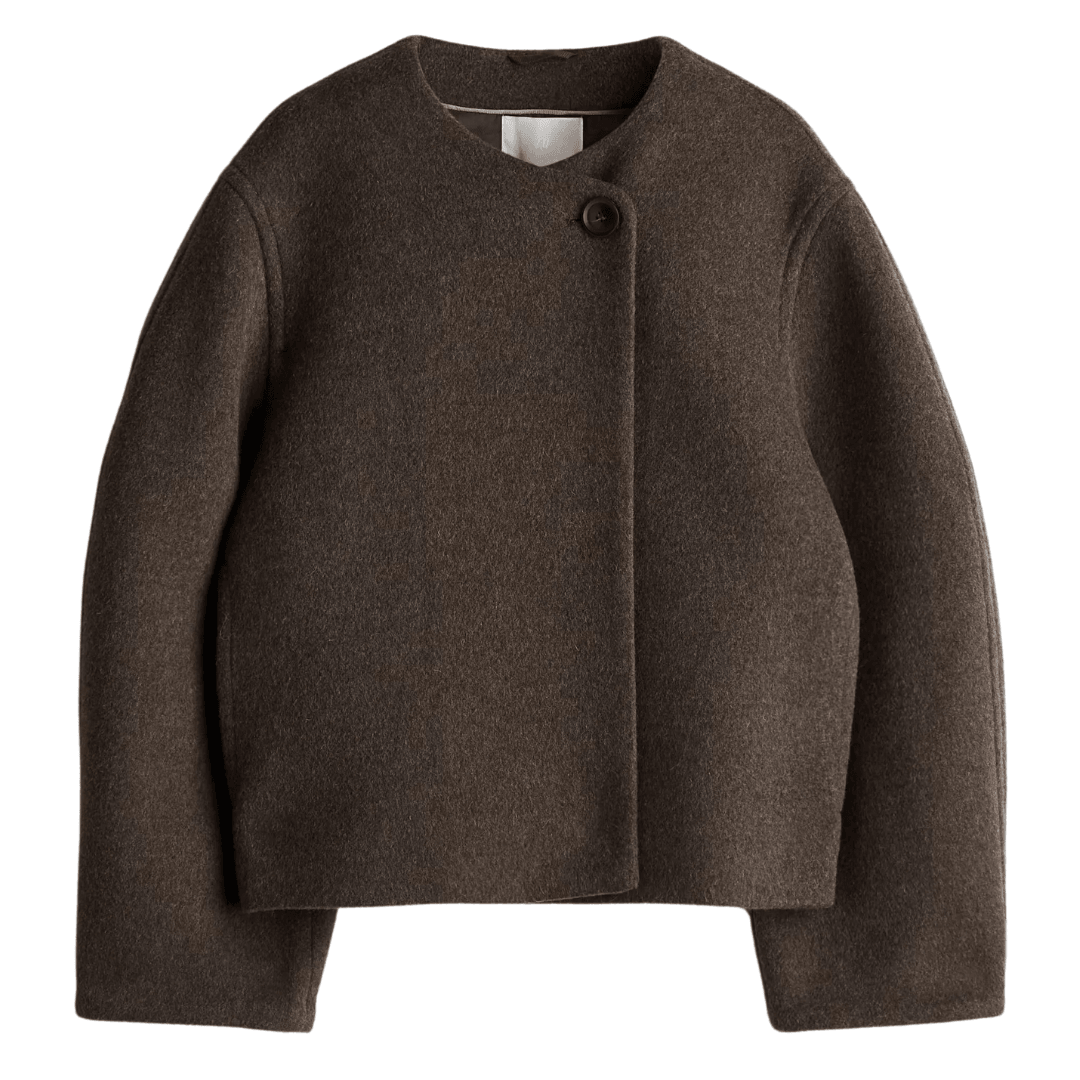 Tanith Ekru Yün Kısa Kaban