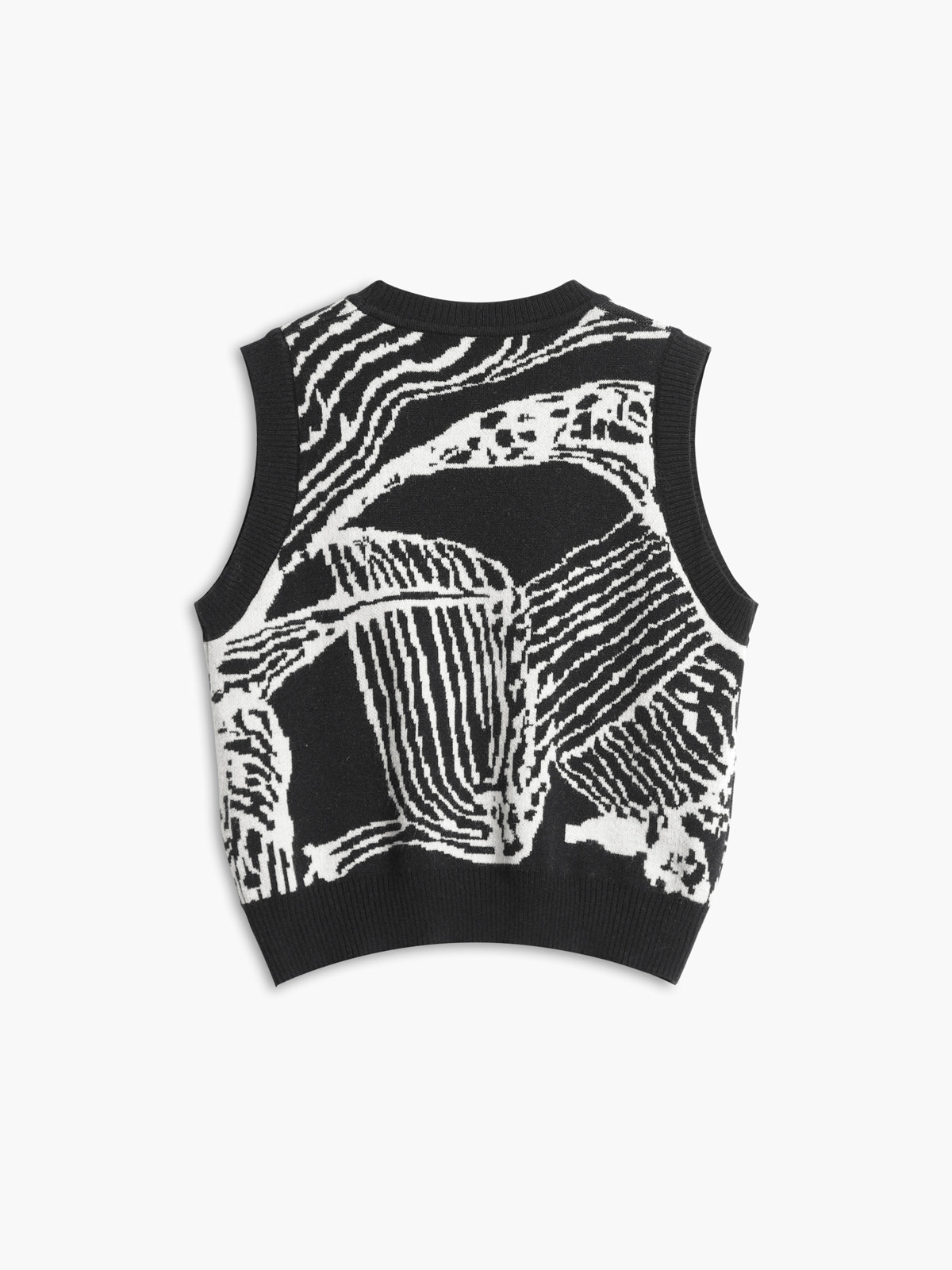 Sweter z kwiatowym wzorem, dzianinowy top i kamizelka