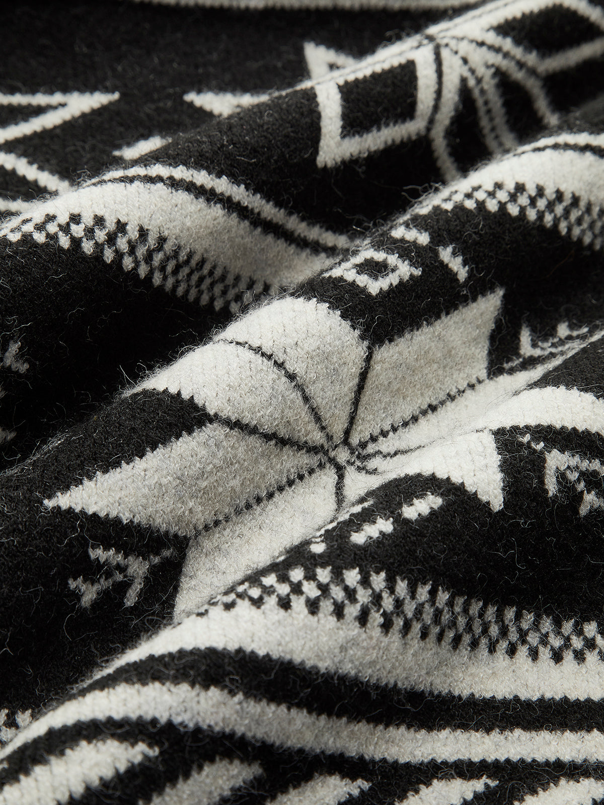 Sweter żakardowy z kołnierzem zapinanym na suwak