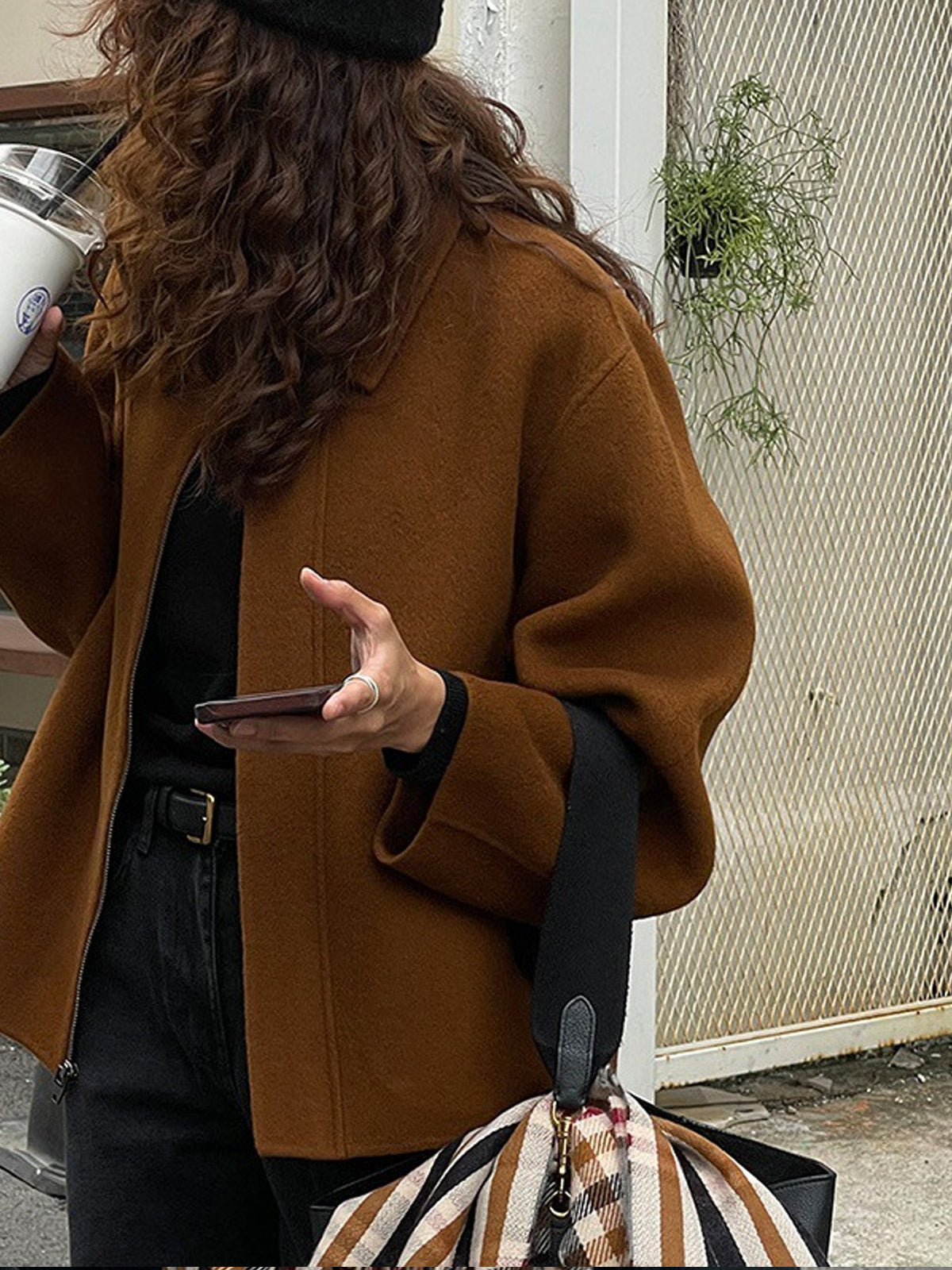 Marynarka w stylu vintage z zamkiem błyskawicznym