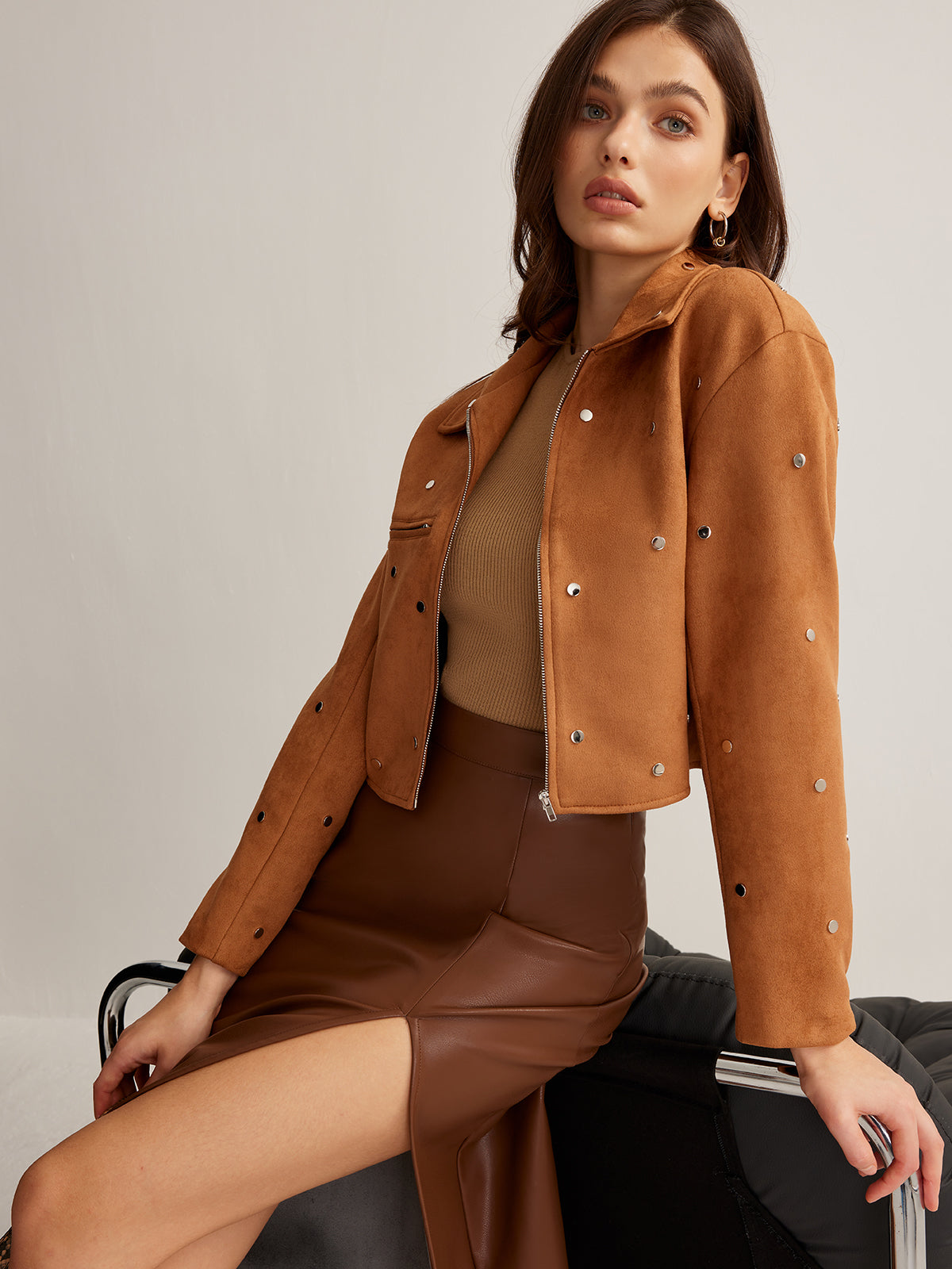 liza Fermuarlı Kısa Ceket