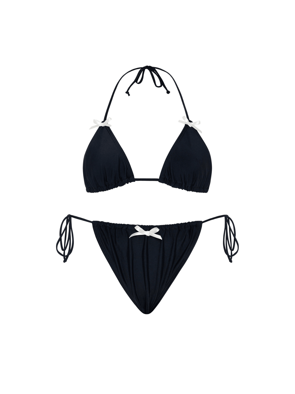 Brako Fiyonklu Bikini İki Parçalı Siyah Set