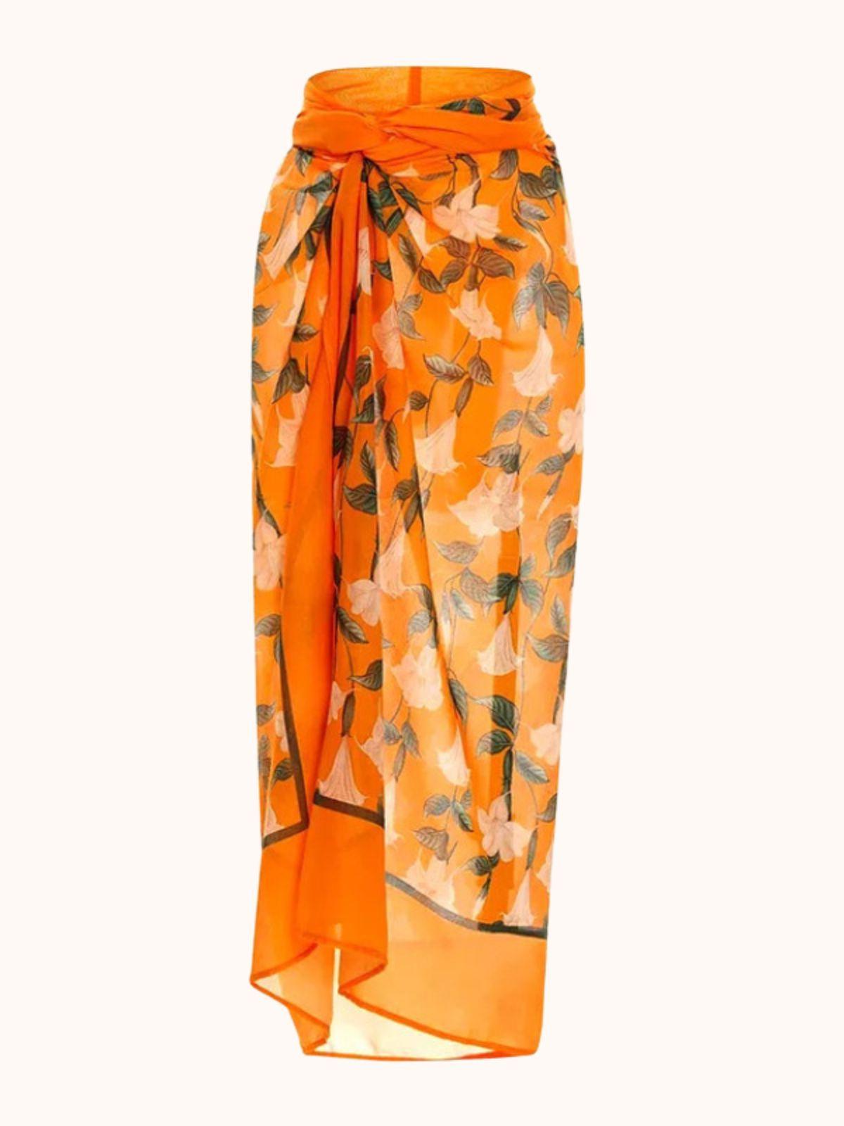 Onbir Boyundan Bağlı Mayo-Pareo İki Parçalı Set