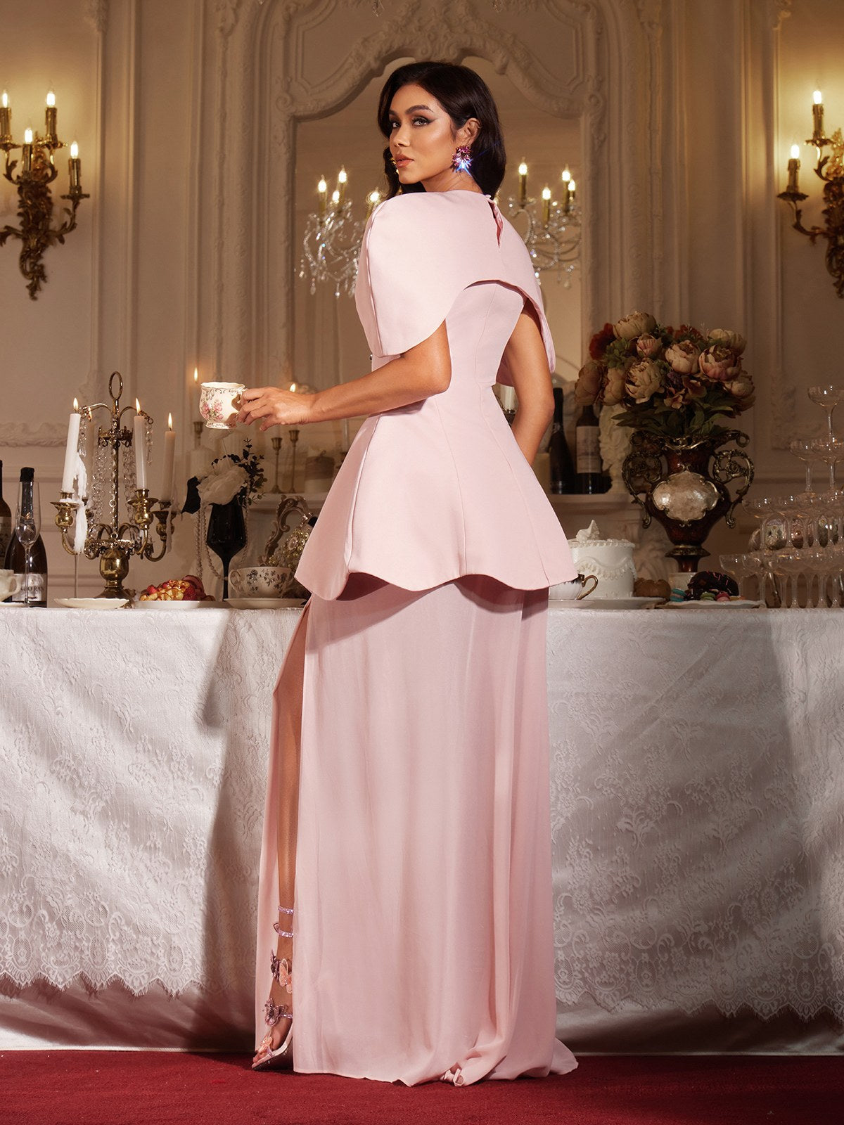 Komplet Fina z kapturem i długą sukienką