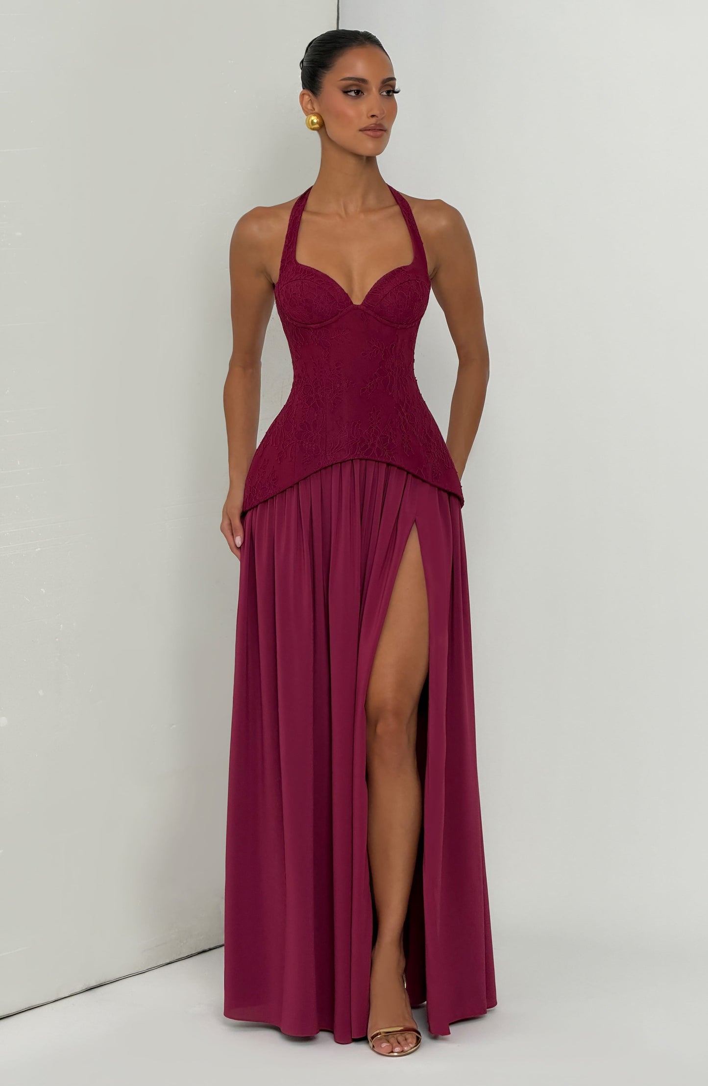 Almira Maxi Elbise - Mulberry