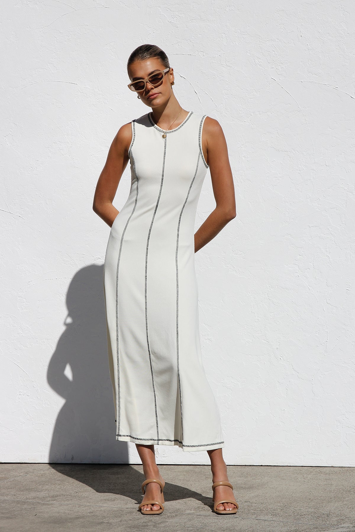 Ariana Maxi Elbise-Beyaz