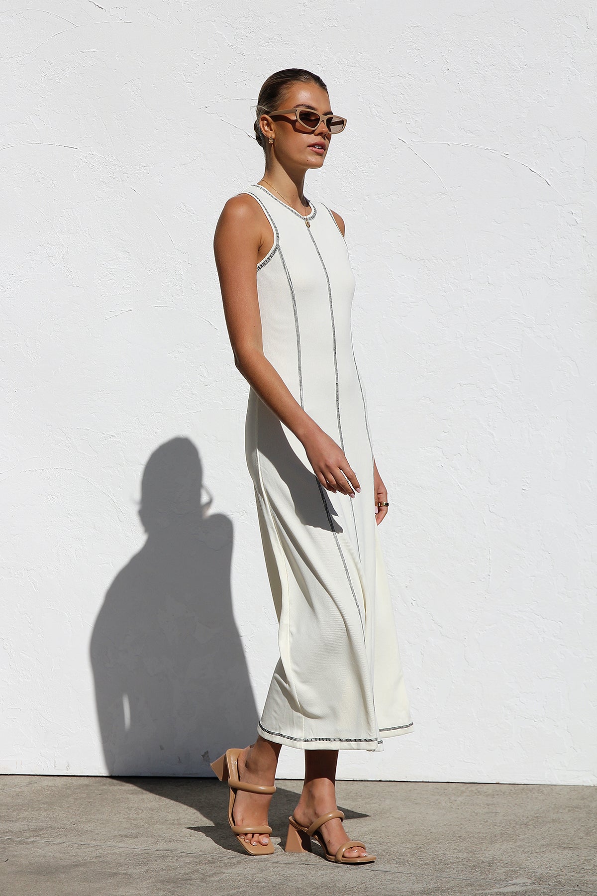 Ariana Maxi Elbise-Beyaz