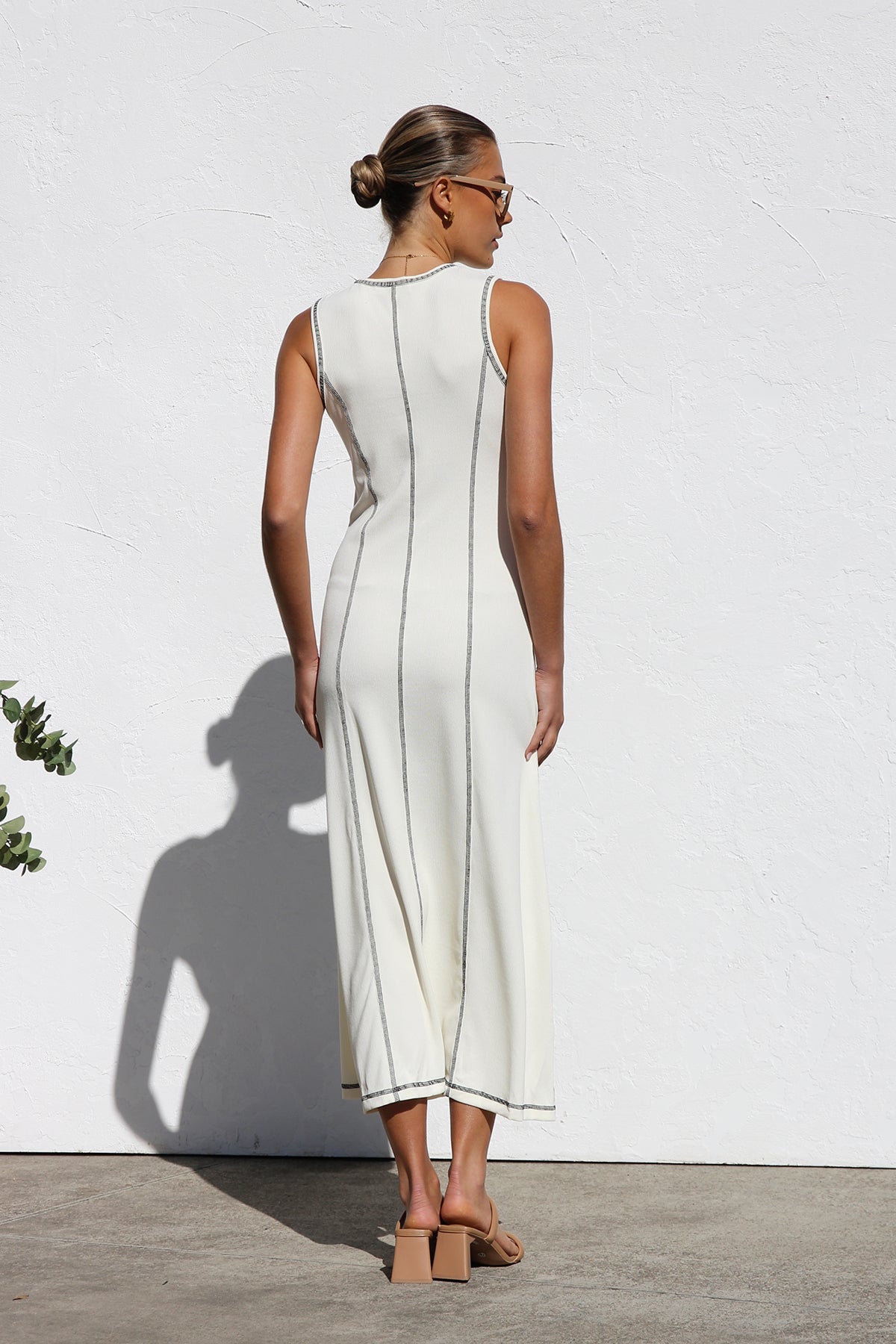 Ariana Maxi Elbise-Beyaz